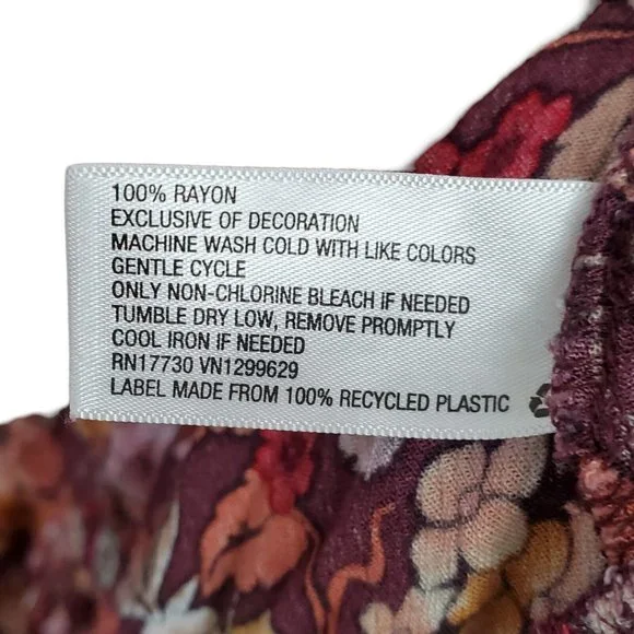 Knox Rose Midi Dress Medium Floral Cottage Core Prairie Tassel Button Front Boho - Picture 7 of 11